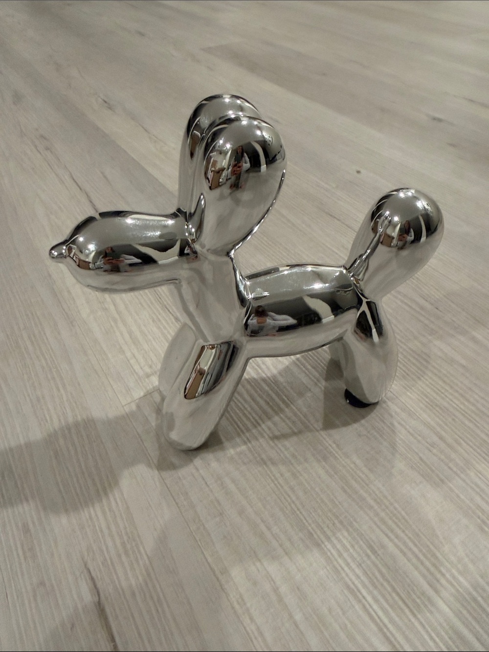 Silver Balloon Dog Sculpture Decorative Accent